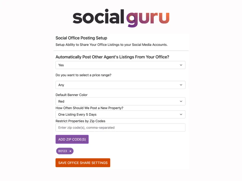 Social Guru, a real estate marketing platform, features powerful tools for realtors such as automated listing posts across all your social media.